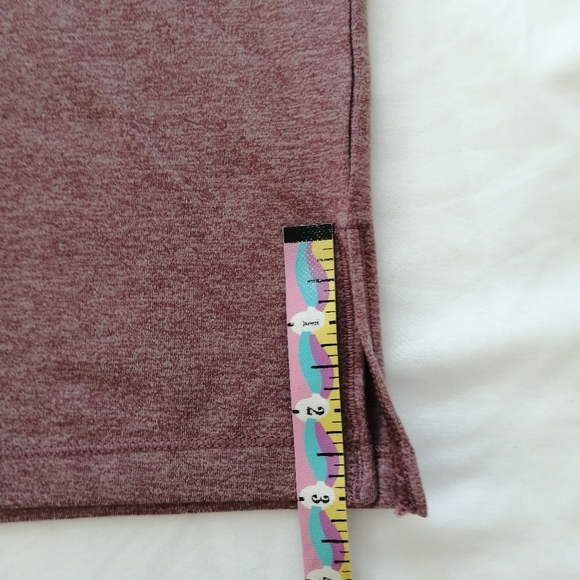 Girlfriend Collective ReSet Long Sleeve Tee Heathered Burgundy Medium - Picture 9 of 13